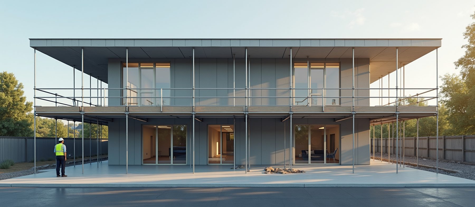 Two-story commercial building exterior repainted by GRC Painting in West Michigan